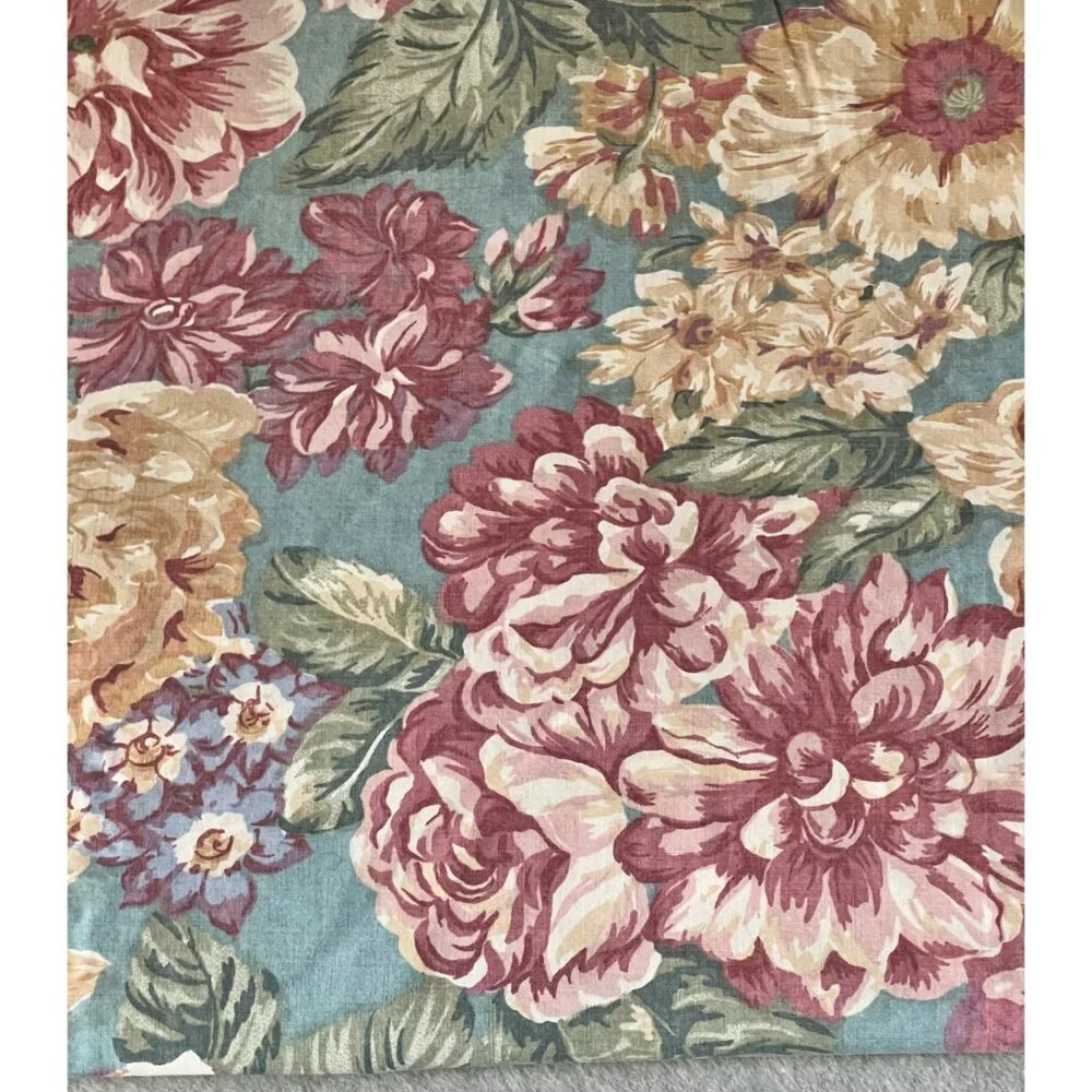 Wamsutta Queen Flat Sheet Floral Multicolor Cotton Blend VTG Cottage Core